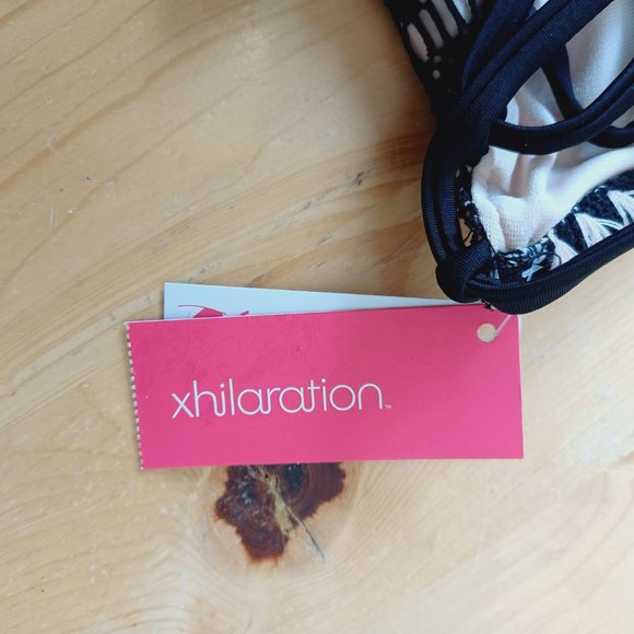 🎀3/$30 NWT! Bathing Suit Bikini Bottom - Nude (Peach) and black crochet 3321 - Picture 5 of 9